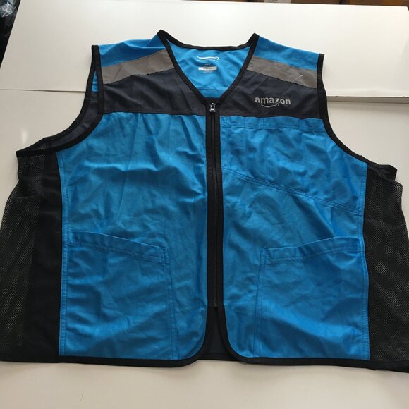Amazon Blue Employee Uniform Vest Unisex Sleeveless Zip Up Size 2XL/3XL - Picture 1 of 8